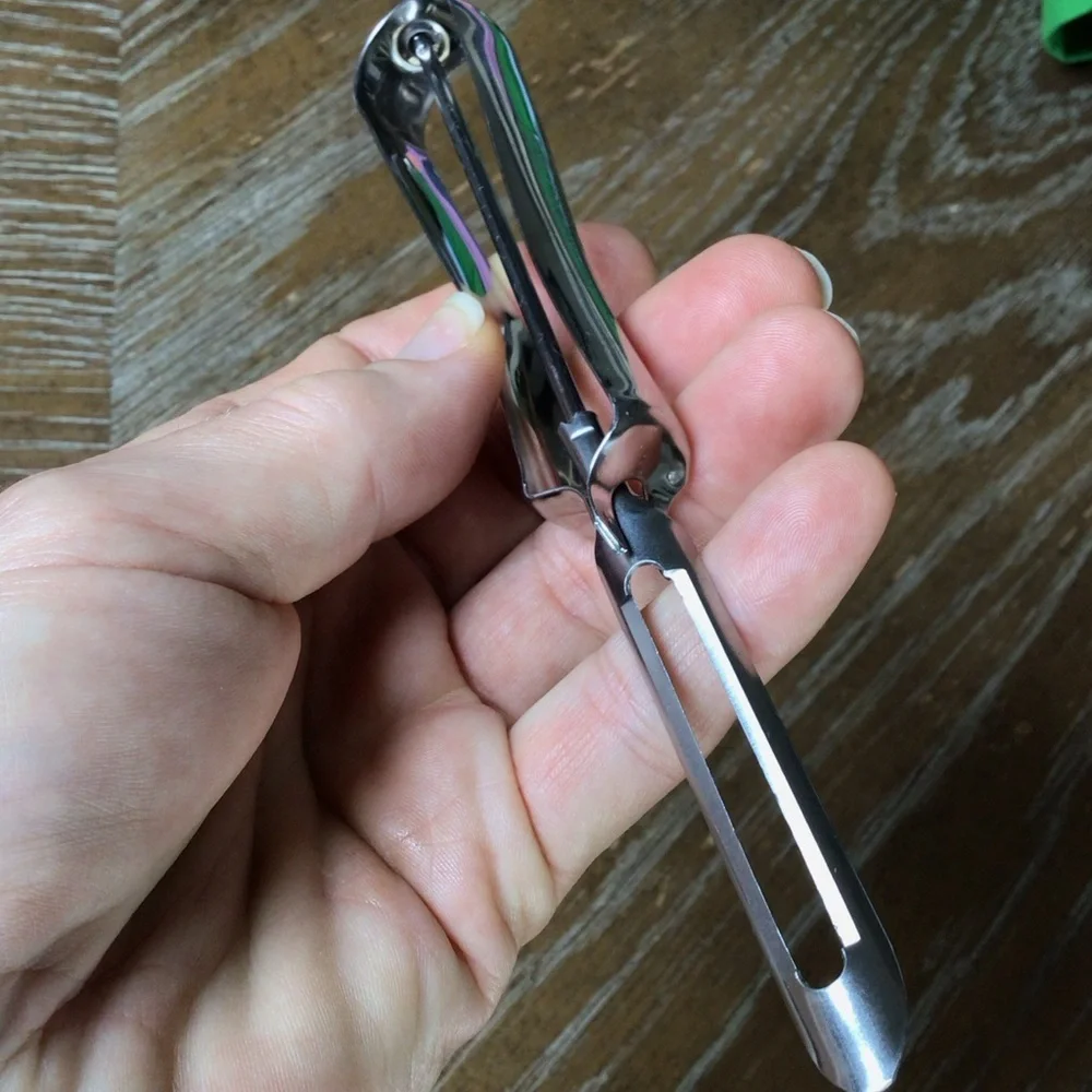 Vintage Pampered Chef #1050 Floating Blade Vegetable Potato Peeler Sweden 6.5”